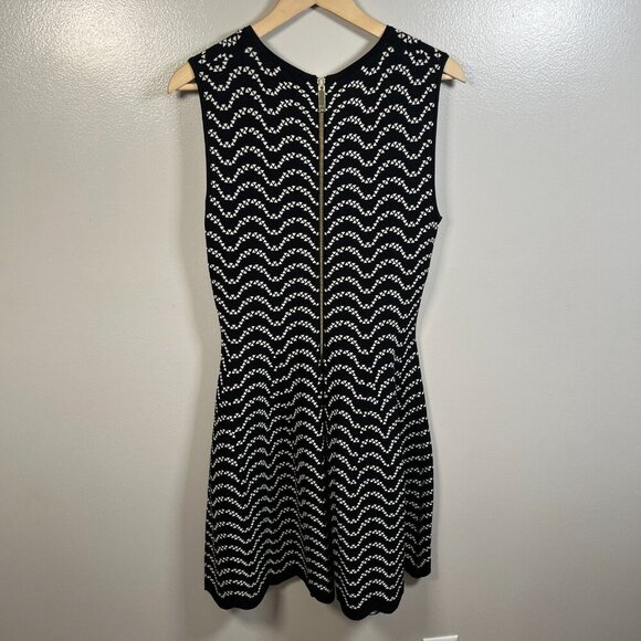 Ted Baker Bryena Fit & Flare Dress Size 4 US 8 Black Geometric Knit Event - Picture 3 of 10